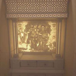 Radha Krishna Mandir With Backlit Pillar