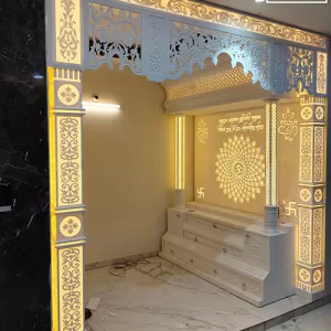Temple Design With Backlit Entrance Design