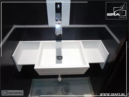 compact washbasin in solid surface