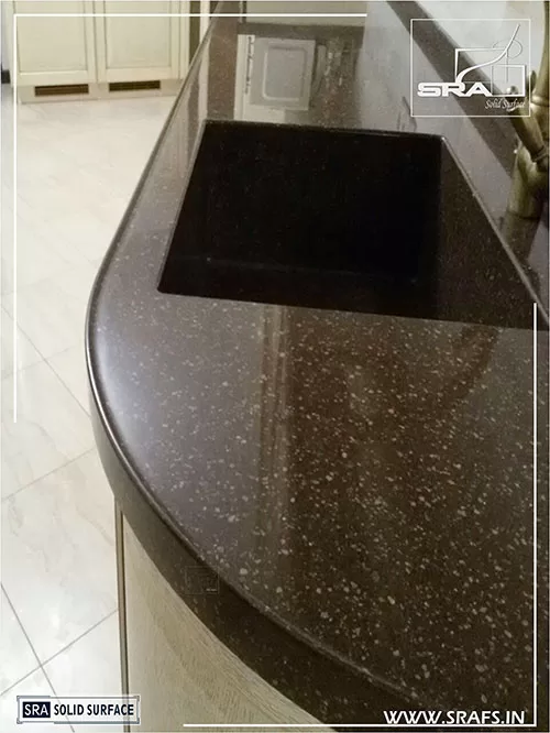 Brown Solid Surface Kitchen Countertop