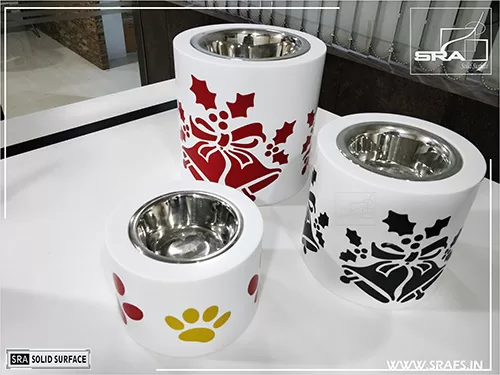 Dog Feeding Bowl In Corian Solid Surface