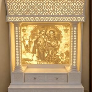 Radha Krishna Mandir With Backlit Pillar