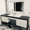Black and White bathroom vanity with Mirror Frame Black and White bathroom vanity with Mirror Frame