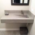 What Is Acrylic Solid Surface? Corner Gray Bathroom Vanity in Corian
