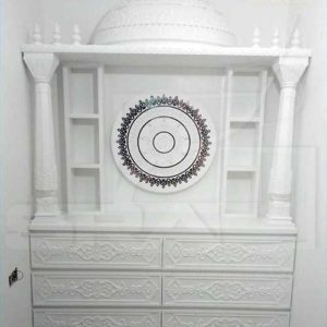Home SS Rose Gold Inlay Mandir for Home