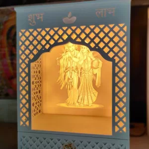 Small Radha Krishna Corian Temple with Drawer