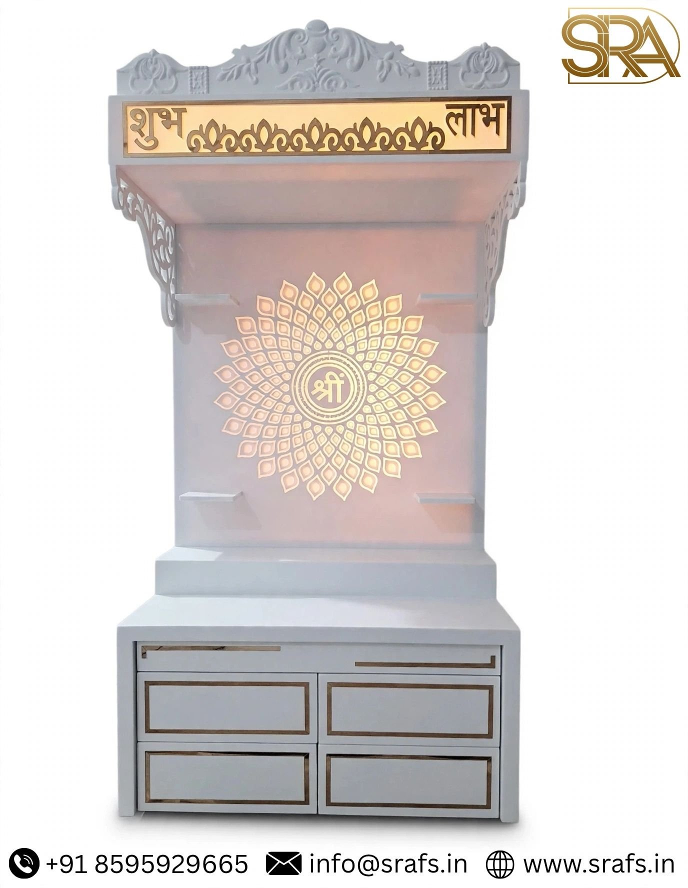 Temple Design Ceiling Without Pillar