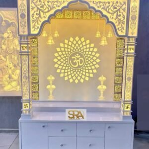 Temple Design With Backlit Entrance Design