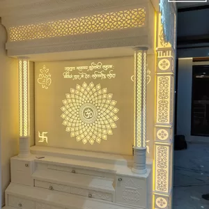Temple Design With Backlit Entrance Design