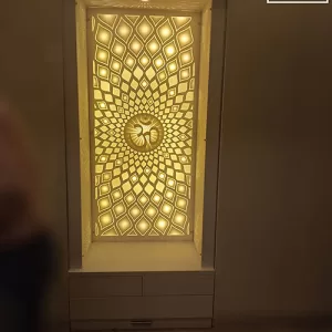Three Side Backlit Panel Mandir Design