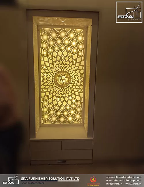 Three Side Backlit Panel Mandir Design Three Side Backlit Panel Mandir Design