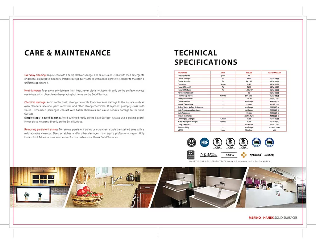 What is Merino Hyundai Hanex Solid Surface HANEX PRODUCT COMPOSITION