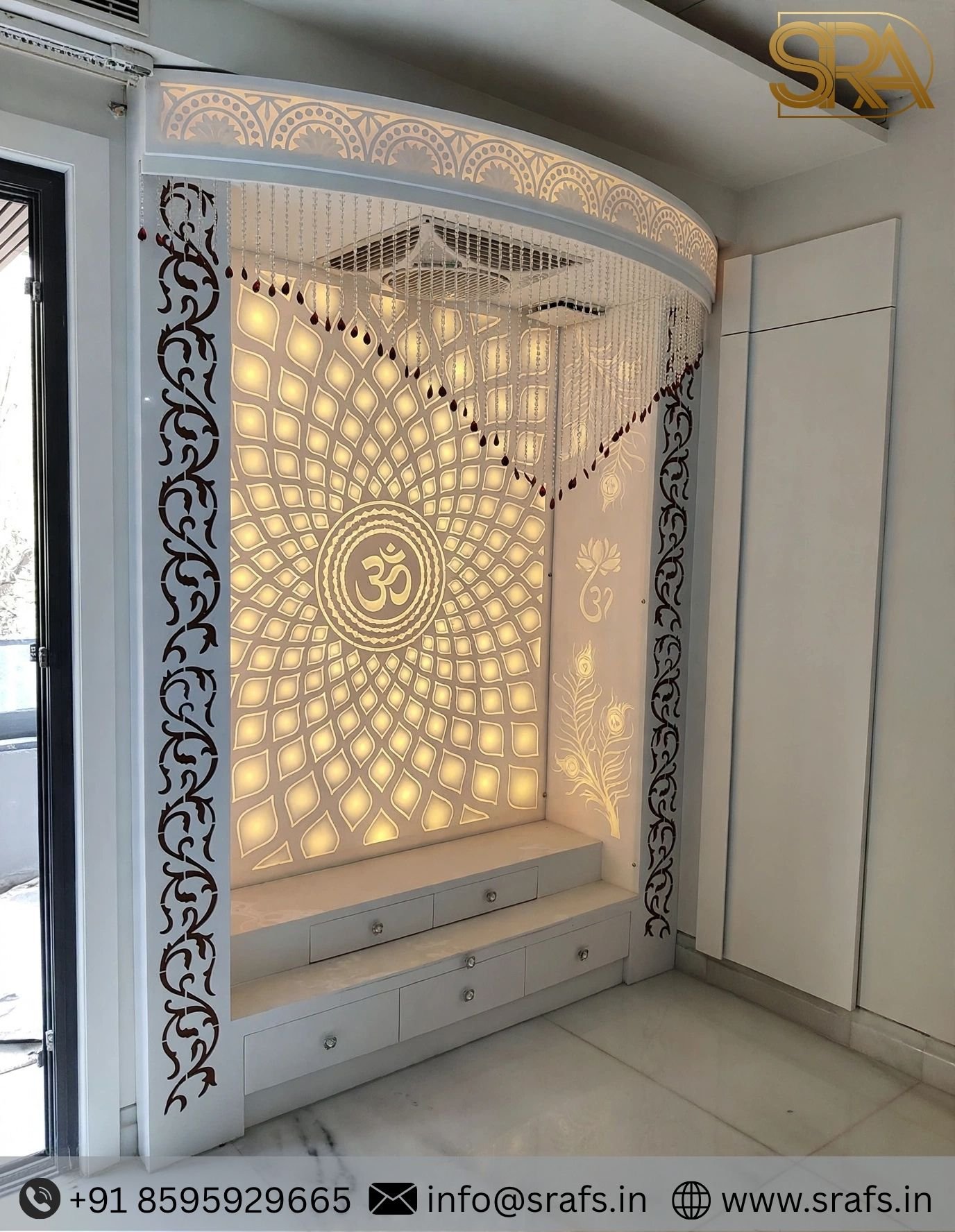 3D Om Panel Design In Corian Temple 3D Om Panel Design In Corian Temple