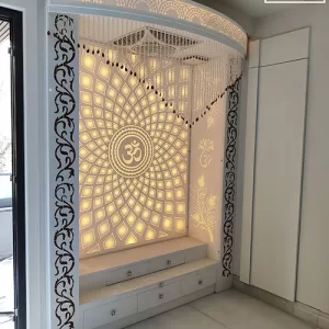 3D Om Panel Design In Corian Temple