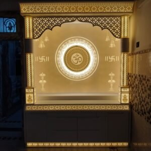 Custom Corian mandir Design