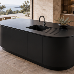Black Corian Countertop: #1 Custom Kitchen Island & Sinks