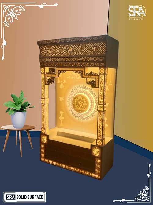 Custom Corian mandir Design Custom Corian mandir Design