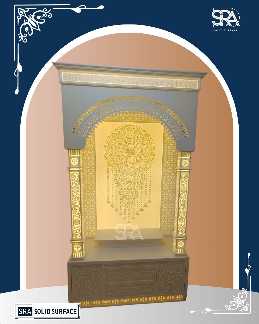 Corian Temple Design in Delhi NCR Corian Temple Design in Delhi NCR